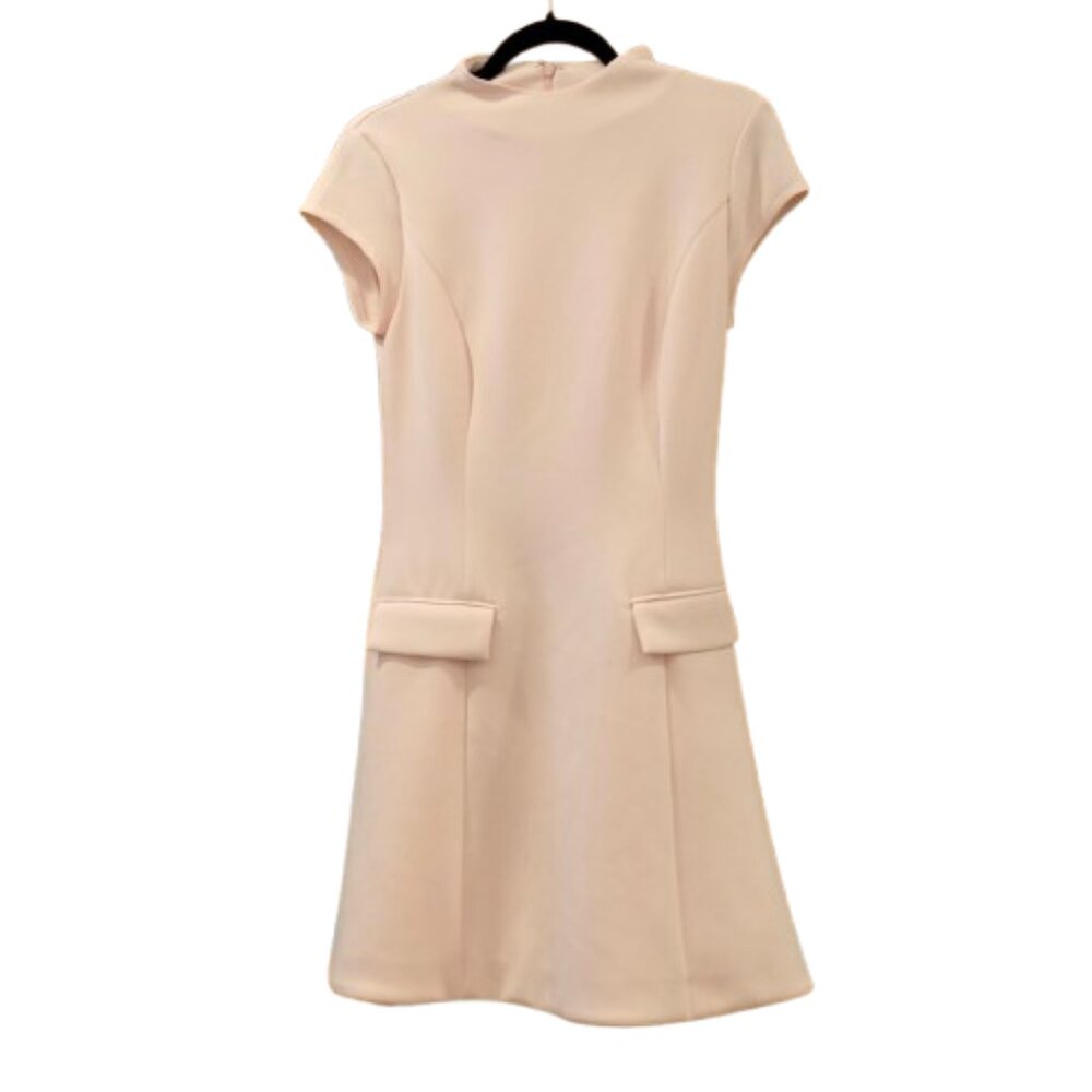 RACHEL PARCELL~SCUBA A-LINE Bodycon Dress Light Pink Cap Sleeves Size Medium